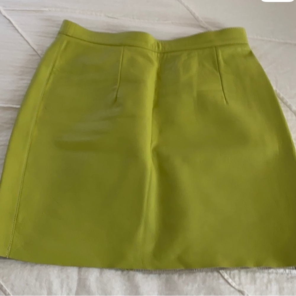 Vintage American Apparel lime green leather pencil skirt - Picture 7 of 12